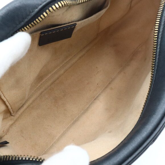 Authentic GUCCI Marmont GG Camera Bag Calfskin Crossbody Chain Shoulder Black - Picture 11 of 16